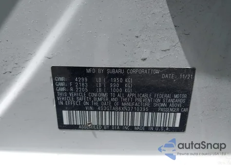 2022 Subaru Impreza Base 5-Door from USA, damaged, VIN 4S3GTAB6XN3710395